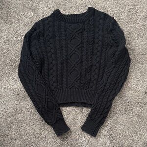 Ralph Lauren Black Cable Knit Sweater